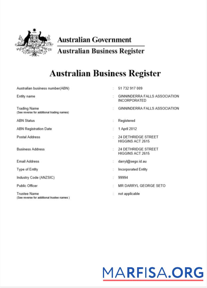 Downloadable Australia certificate of company registration, version 2 download for verification
